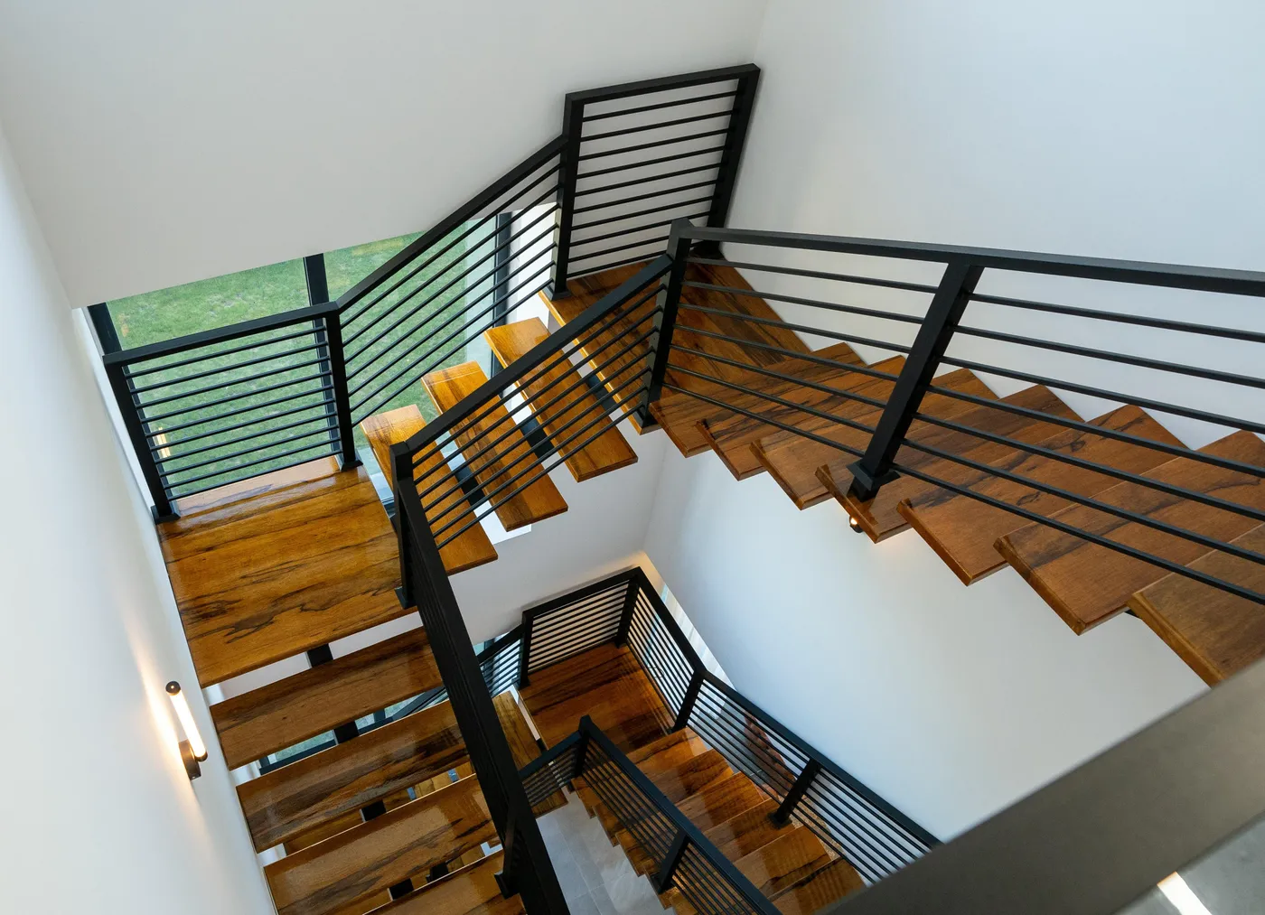Custom floating stair installation in a Los Angeles home